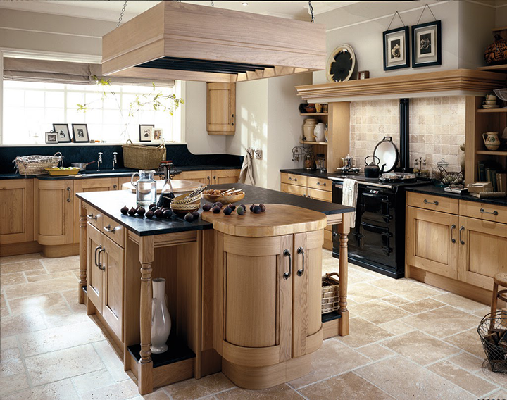 Kitchen Featuring Heavy Wood Tones