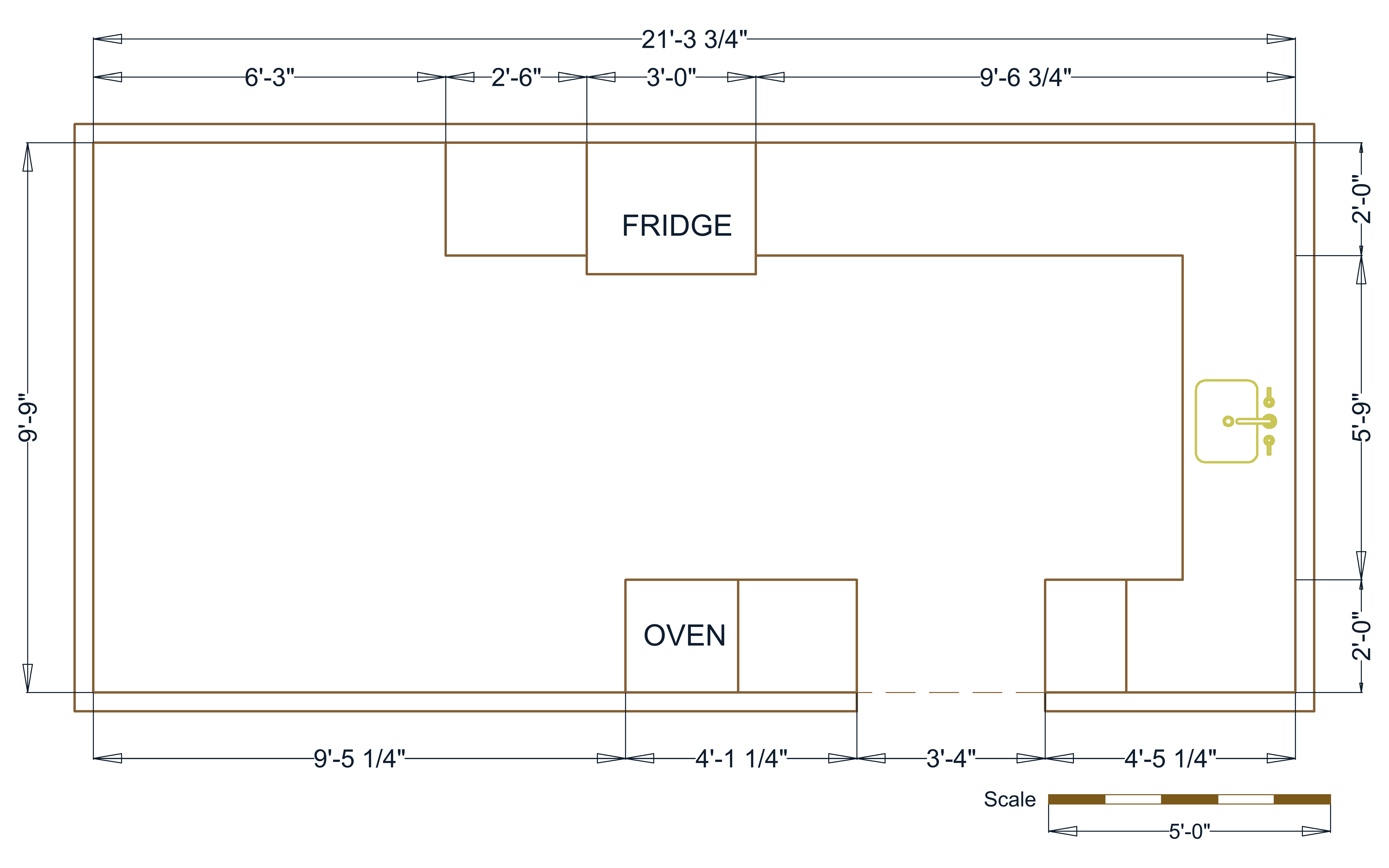 U Shaped Lake House Kitchen Floor Plan Design