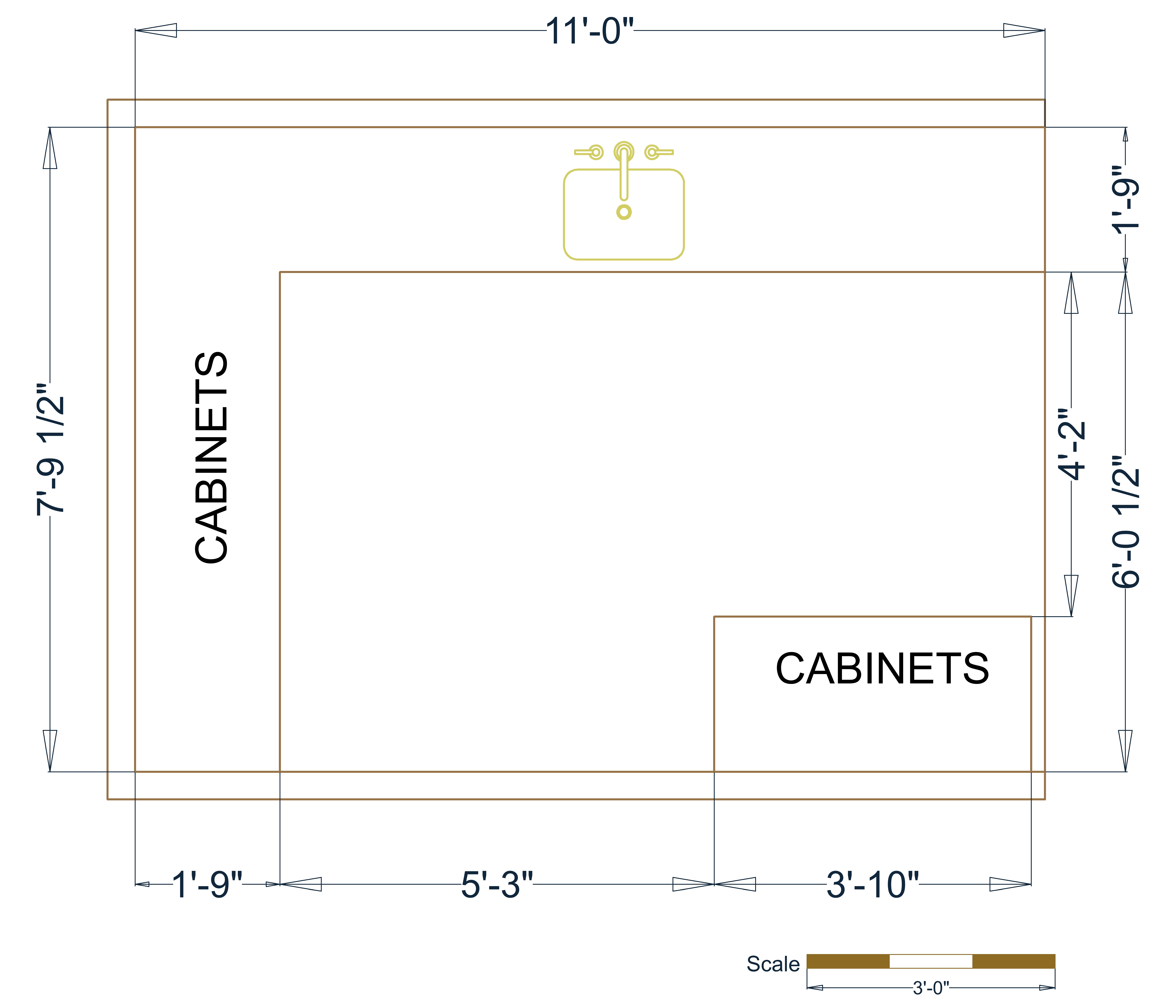 Small 11X7 L Shaped Kitchen Floor Plan