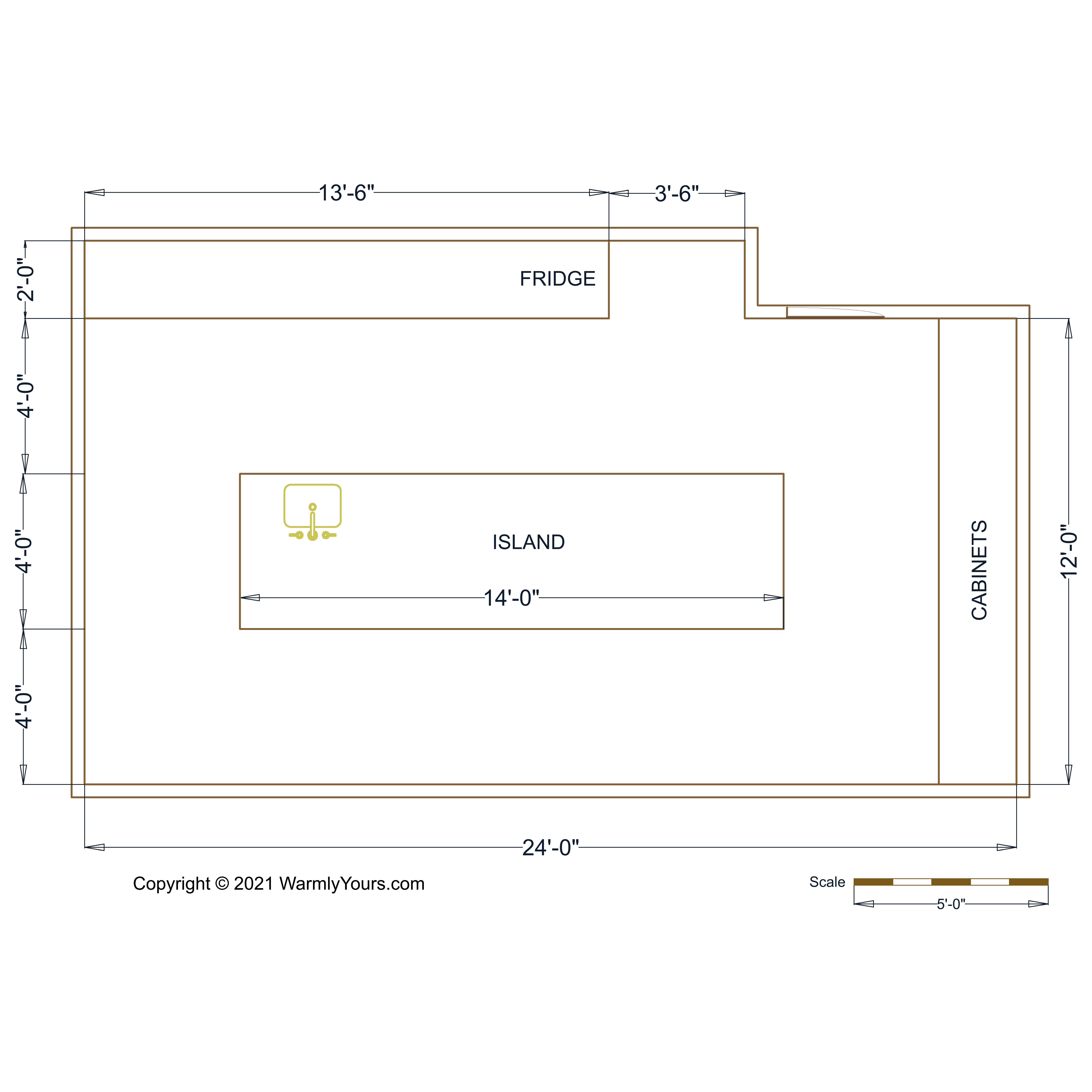 L Shaped Kitchen With Island Floor Plan Kri