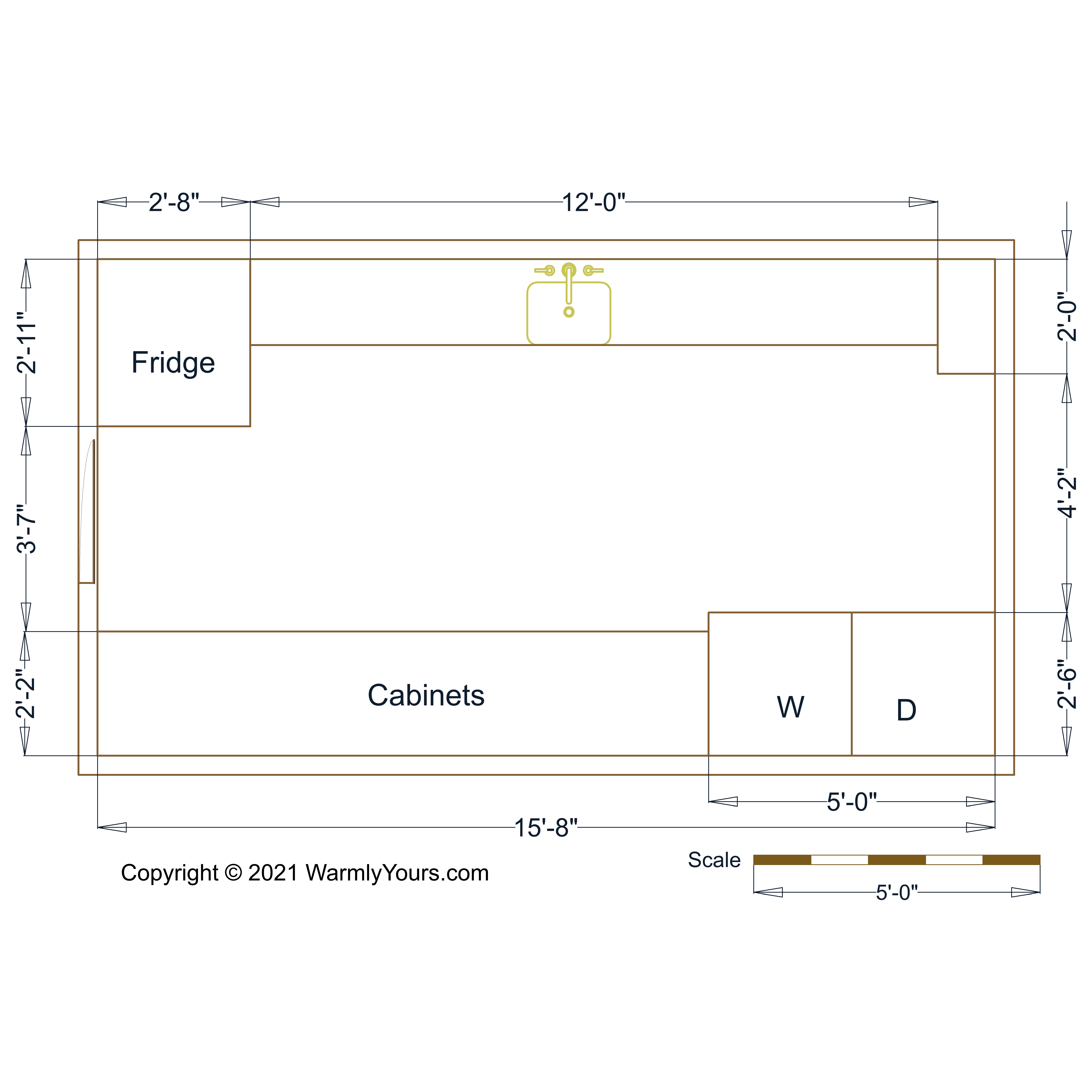 Small Double Galley Kitchen Floor Plan