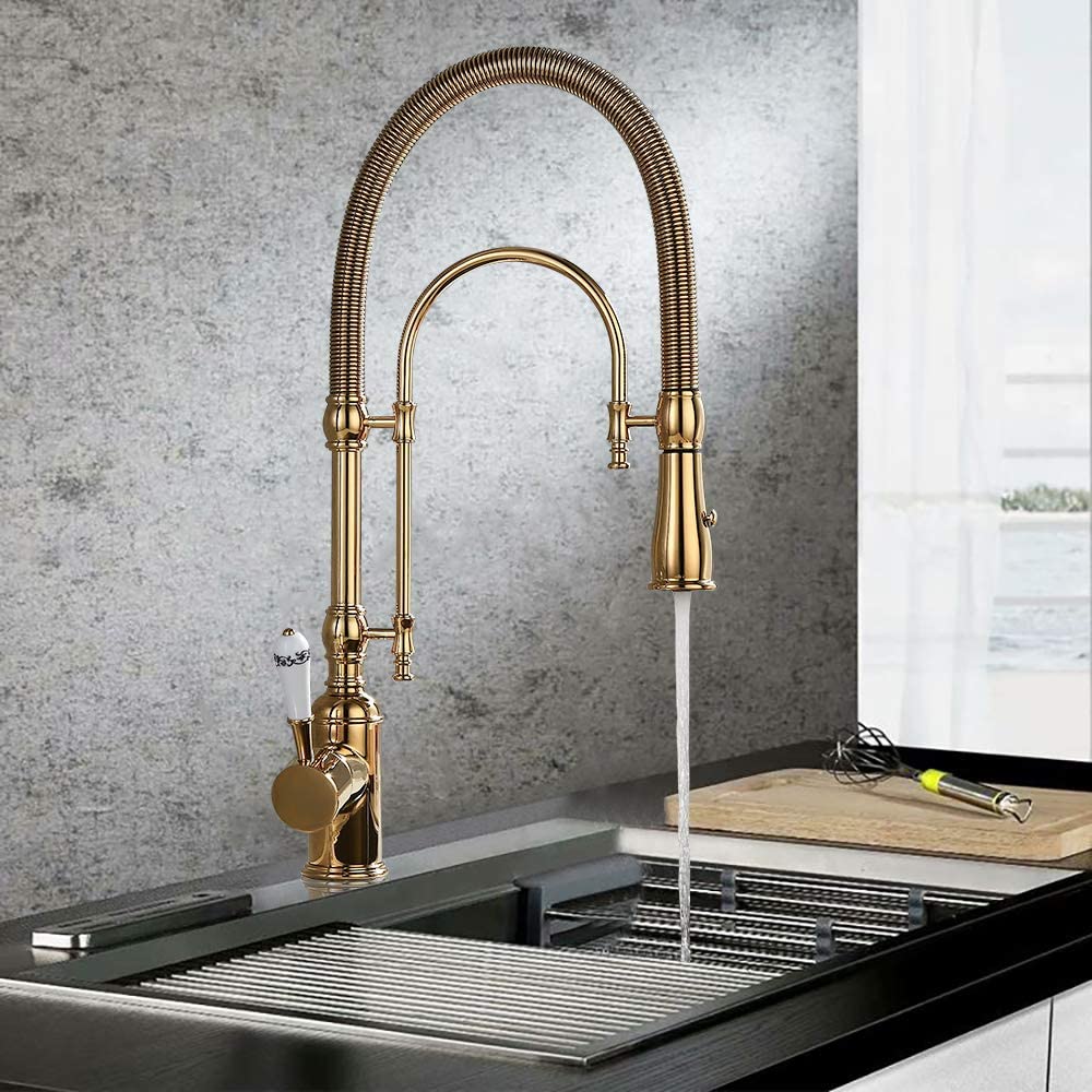 Kunmai Single Handle Brass Kitchen Sink Faucet