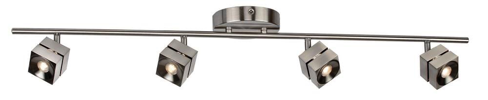 CARF Series 25W 4-Light LED Fixed Rail Light in Satin Nickel