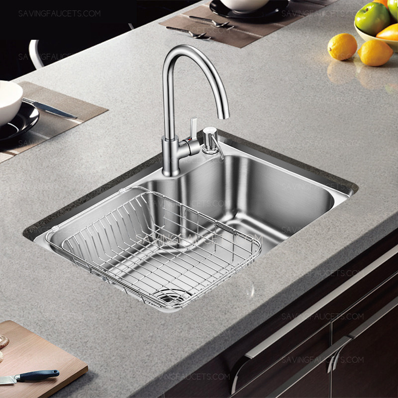 Small Single Basin Kitchen Island With Sink(Faucet Include)