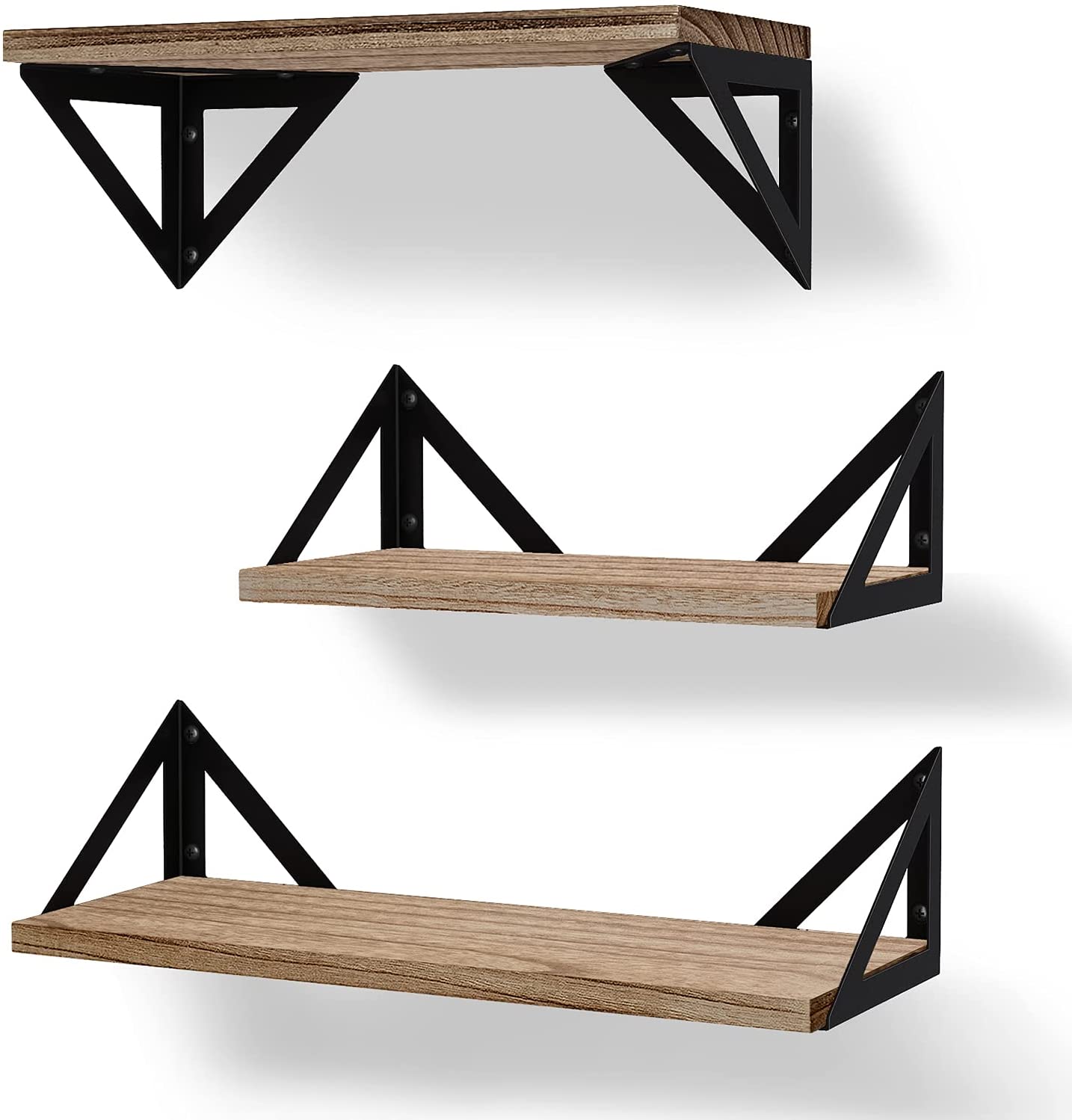 BAYKA Floating Shelves Wall Mounted, Rustic Wood Wall Shelves
