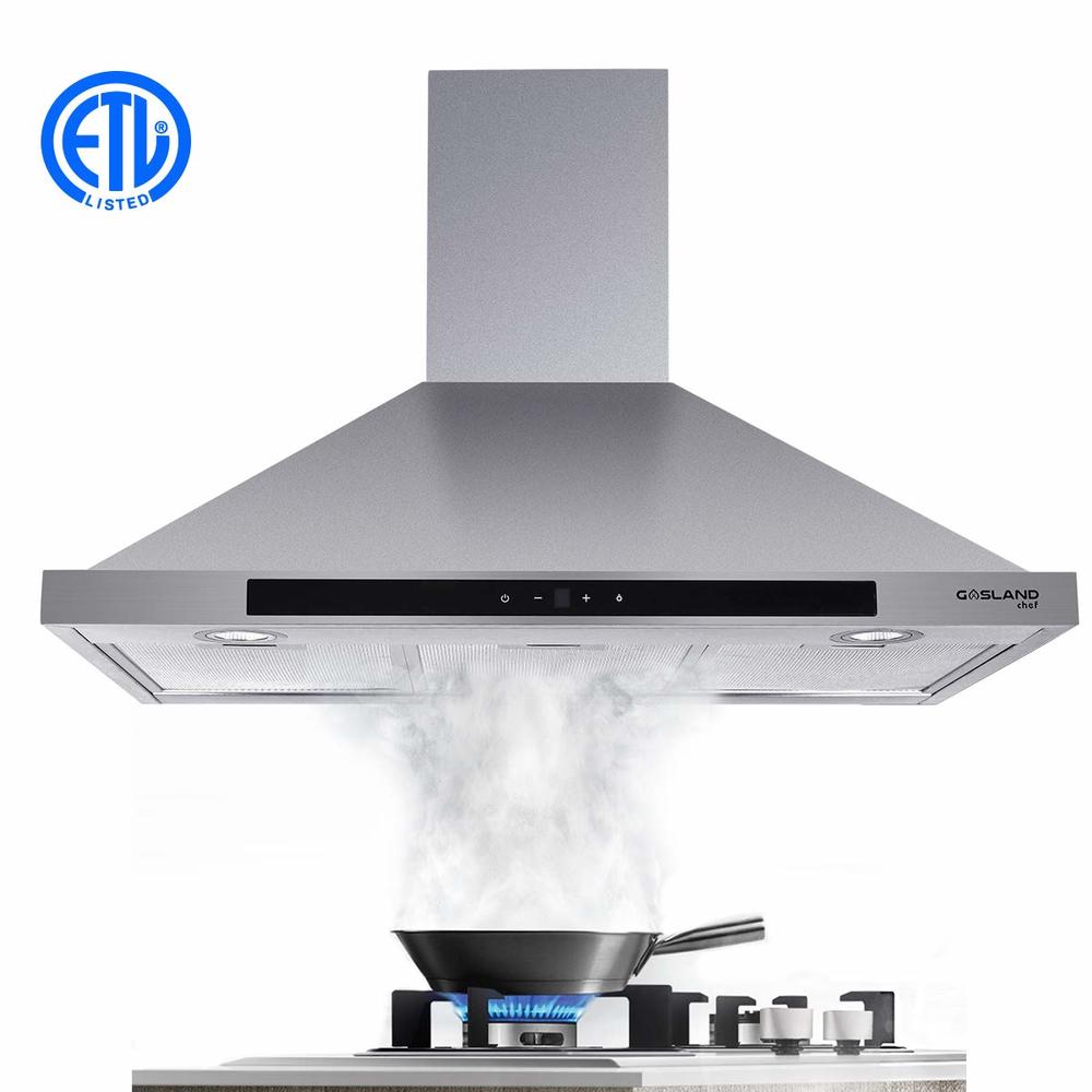 Gasland Chef PR30SS 30-inch Stainless Steel Wall Mount Kitchen Hood, 3 Speed 450-CFM Sensor Touch Control Exhaust Hood Fan