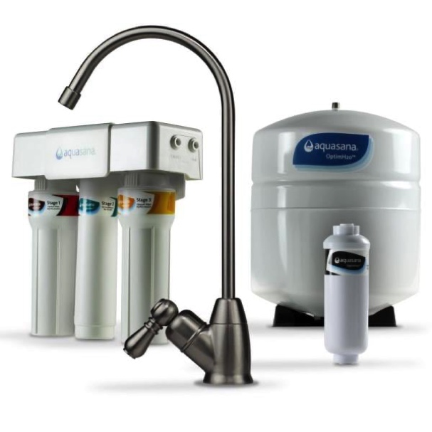 OptimH2O Reverse Osmosis Claryum Under-Counter Water Filtration System with Brushed Nickel Faucet