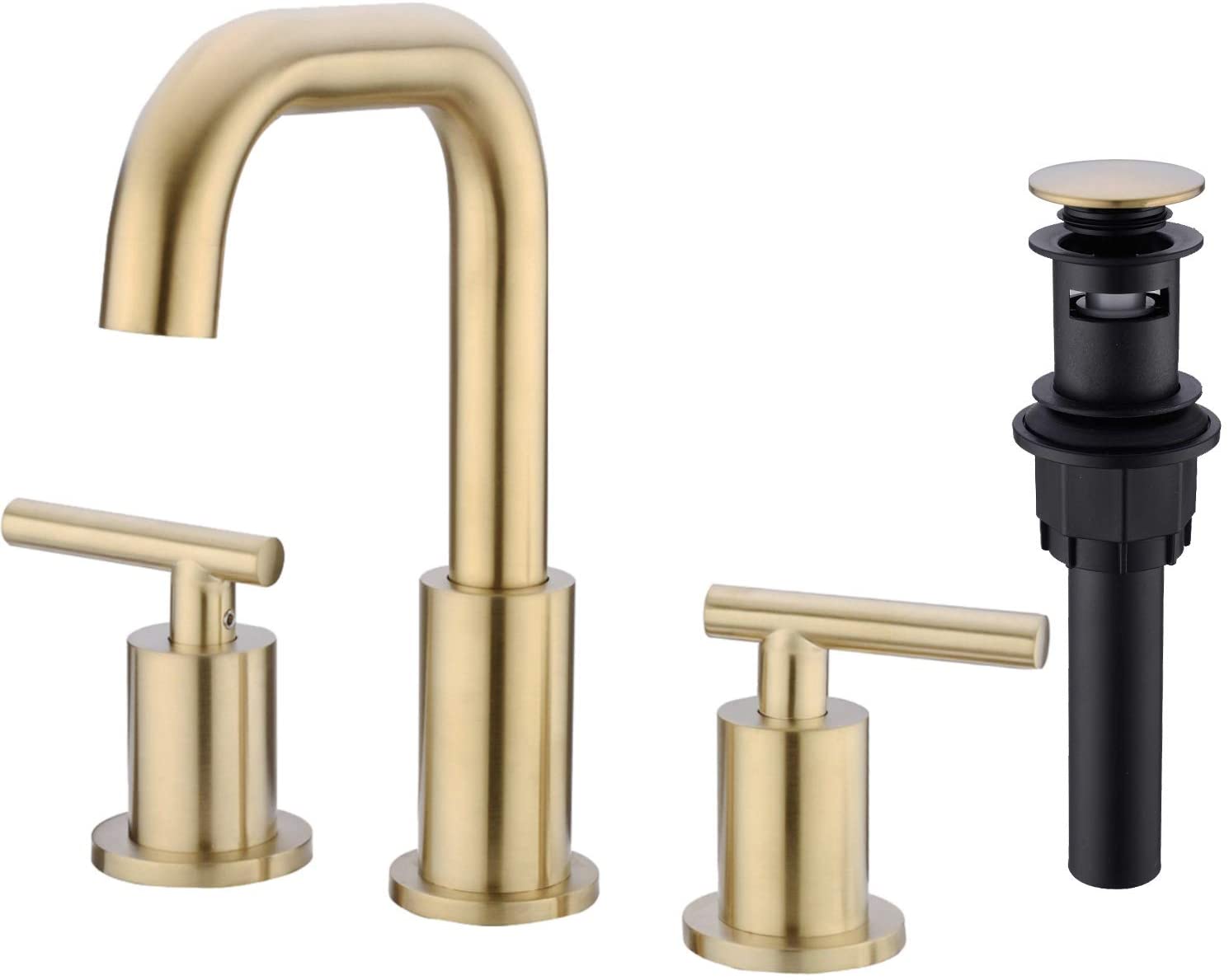 TRUSTMI 2-Handle 8-16 Inch Bathroom Sink Faucet with Pop Up Drain Assembly